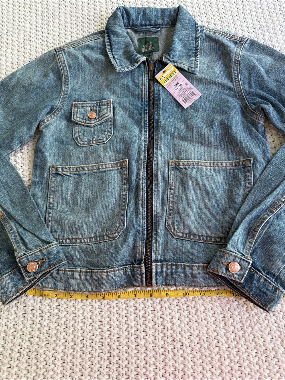 Wild Fable Light Blue Denim Jacket with Front Pockets- XXS